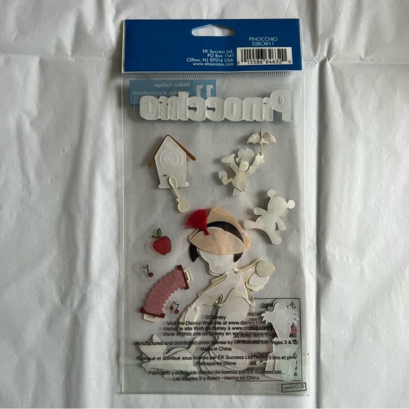 NWT EK Success Disney Pinocchio Dimensional Sticker Set - Picture 2 of 6